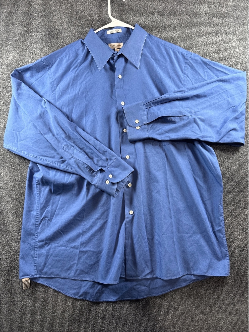 Van Heusen Easy Care Poplin Button-Up Shirt Blue XL